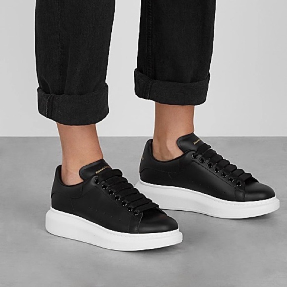 Alexander McQueen Black and White Chunky Sole Sneakers